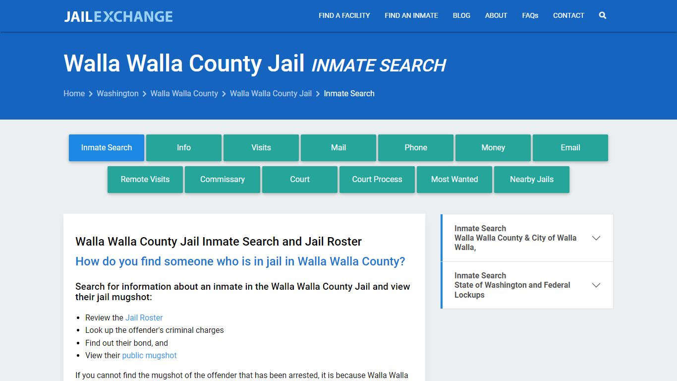 Walla Walla County Jail Inmate Search - Jail Exchange